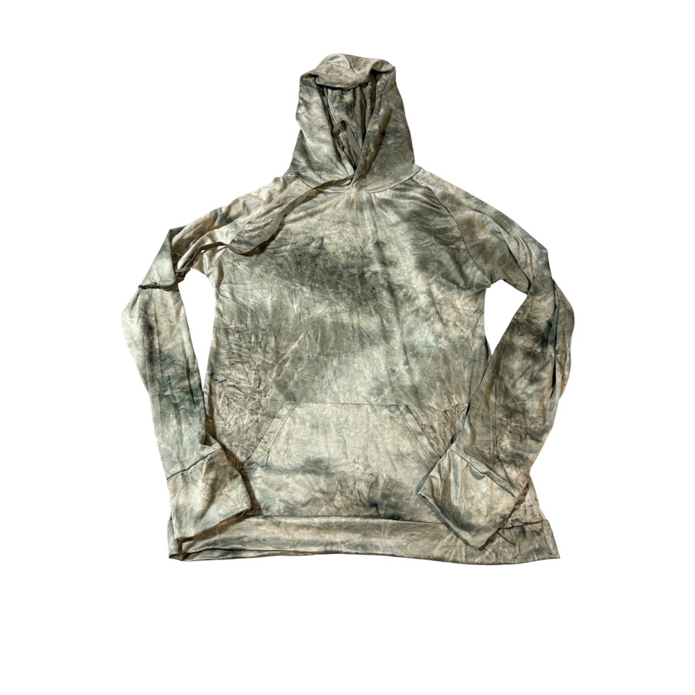 NWT Hello Mello‎ Green Tie Dye Long Sleeve Hoodie Shirt SZ Small 4-6 Lightweight